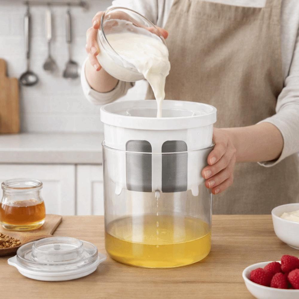 Fine Mesh Whey Separator Stainless Steel Yogurt Filter Food Strainer  Cheese Making