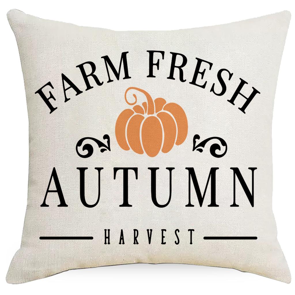 New Thanksgiving Pillow Cover Harvest Pumpkin Linen Living Room Sofa Pillow Cushion Cover Premium Durable Quality