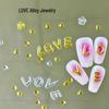 Nail Art Decorations: LOVE Letters, Hearts, Flowers, Metal Alloy Hollow Designs for DIY Journals