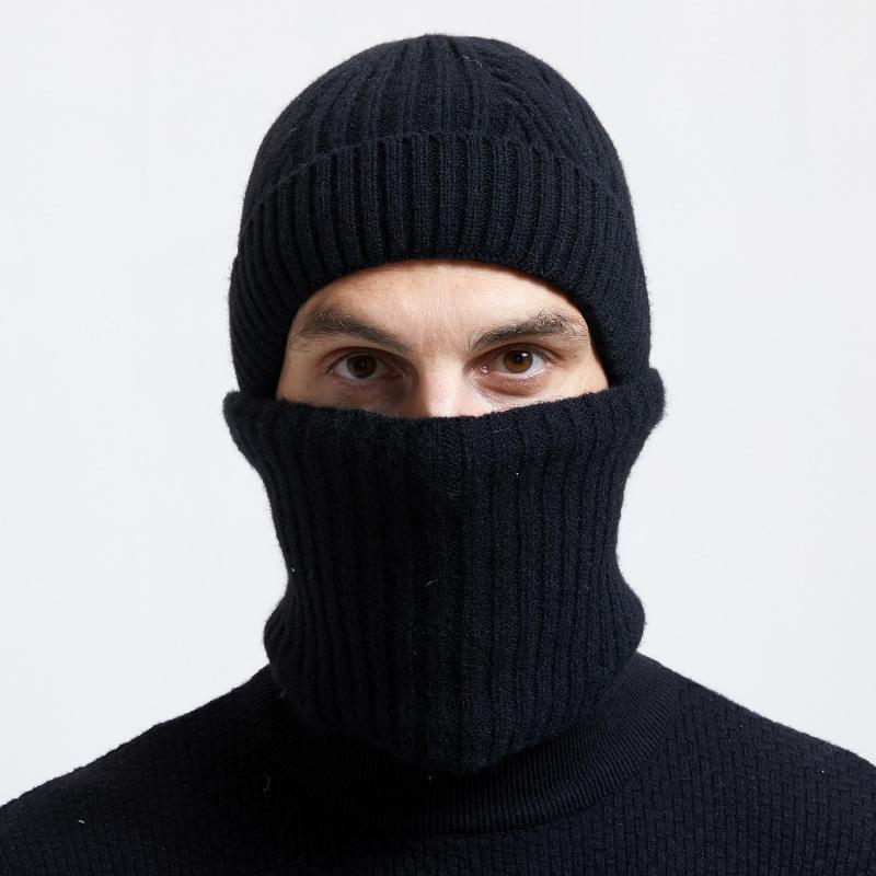 European and American new acrylic solid color light board knitted hat autumn and winter warm thickened sleeve windproof wool hat