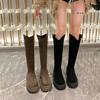 Explosive round head solid color small man showing high boots female fried street high value temperament lady Martin boots