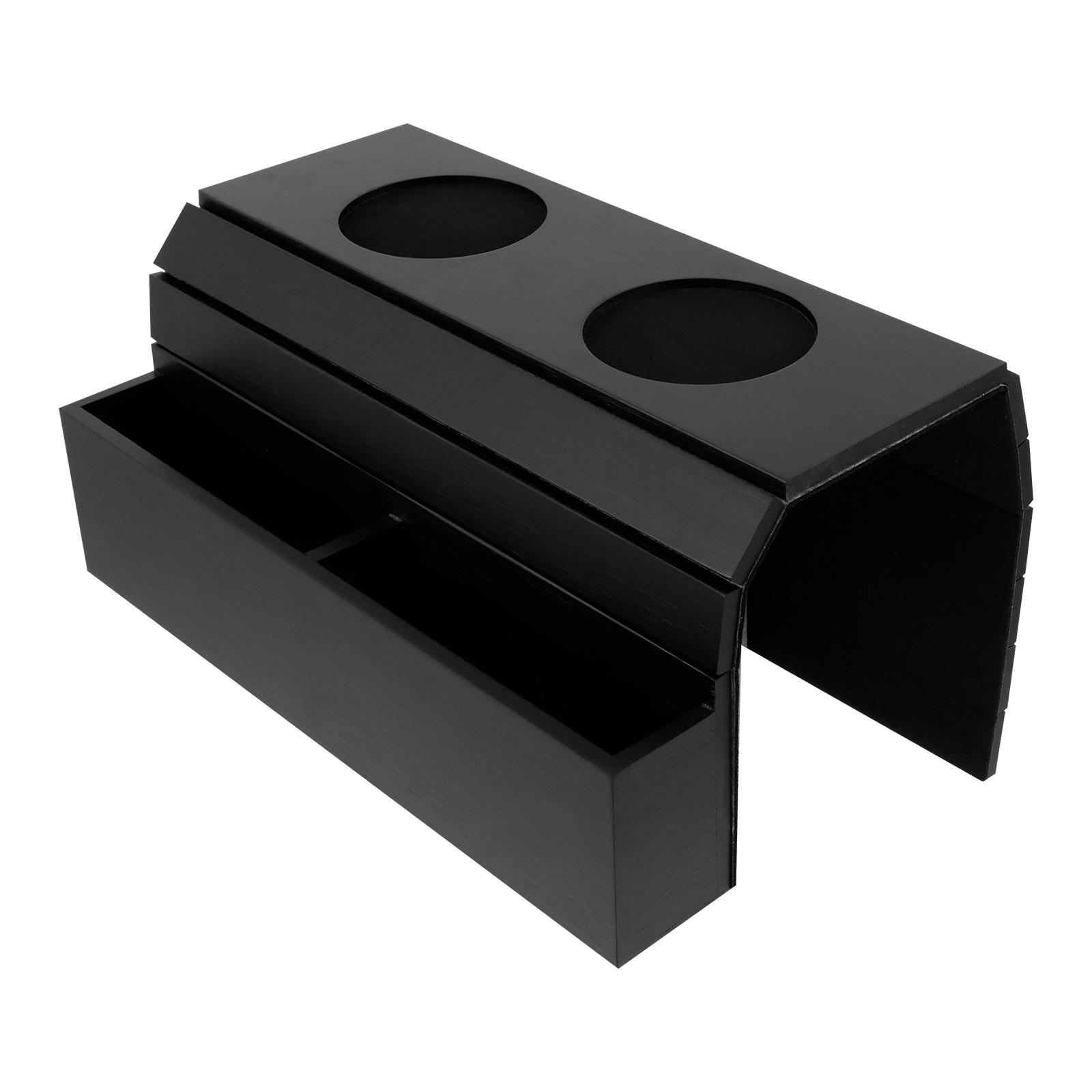 

Bamboo Sofa Arm Tray Foldable Couch Cup Holder Anti-Slip for Drinks Snacks Remote Control Magazine Organizer чёрный