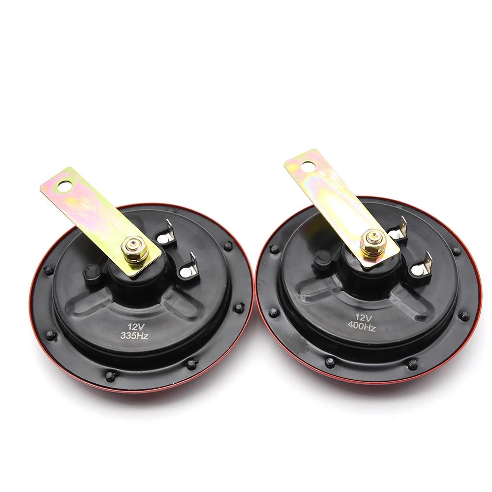 2PCS Car Super Loud Horns Red/Black Car Motorcycle Electric Blast Tone Air Horn Kit 12V 115DB Horn Speaker Horns Universal