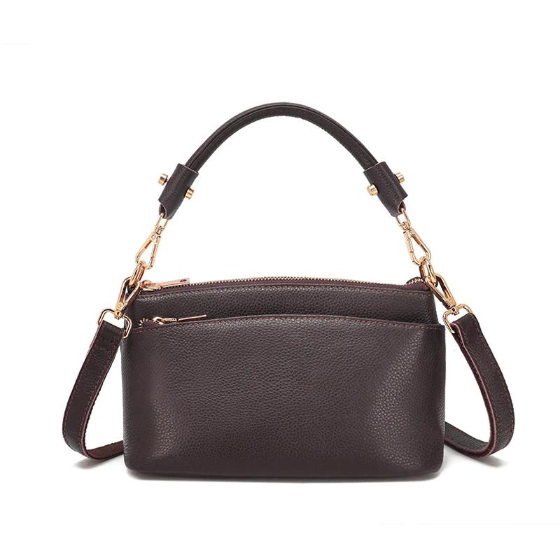 Women Cowhide Genuine Leather Shoulder Bag Lady Luxury Designer Fashi Retro Bags Female Cow Real Leather Handbag for Ladies