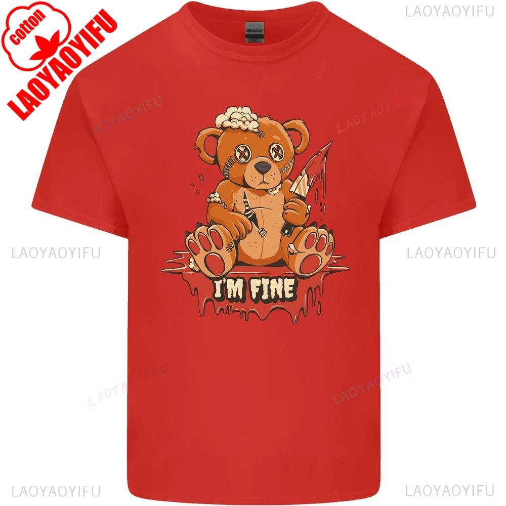 Zombie Teddy Bear Halloween Gothic Murder Mens Cotton TShirt Summer Oneck Male Funny Classic Cartoon Printed Tshirt Tops S