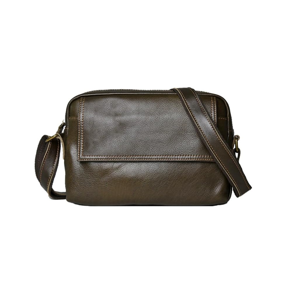 

Whatna Antique-Style Tanned Natural Cowhide Leather Shoulder Bag for Men, Crossbody Chest Bag, Fits A4 Size iPad (10.5cm), Shoulder Bag for