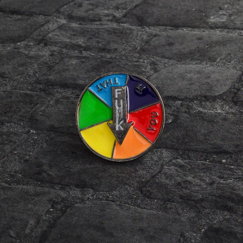 Artistic Style Cartoon Colorful Letter Brooch Geometric Arrow Badge Trendy Alloy Pin For Expression Individual