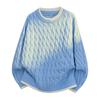 Pullovers Long Sleeves Sweaters Unisex Sweater Round Neck Loose Tide Knit Clashing Stripes Line Clothing Couple Models Round Neck Bottoming Shirt