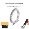 S925 Sterling Silver Moissanite Stackable Ring for Women, 2.2 Carat Platinum-Plated High-End Design