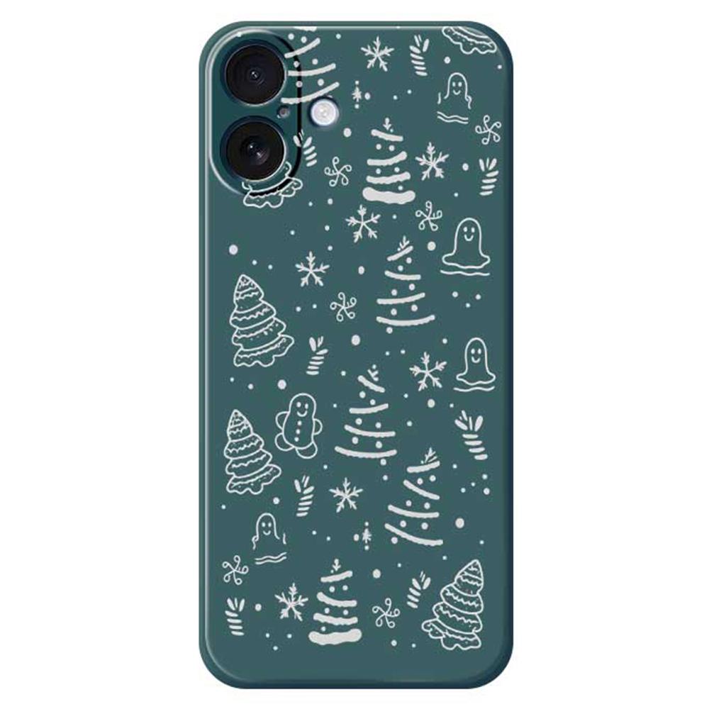 

For iPhone 17 Case Snowflake Gingerbread Pattern Printing Straight Edge TPU Phone Back Cover