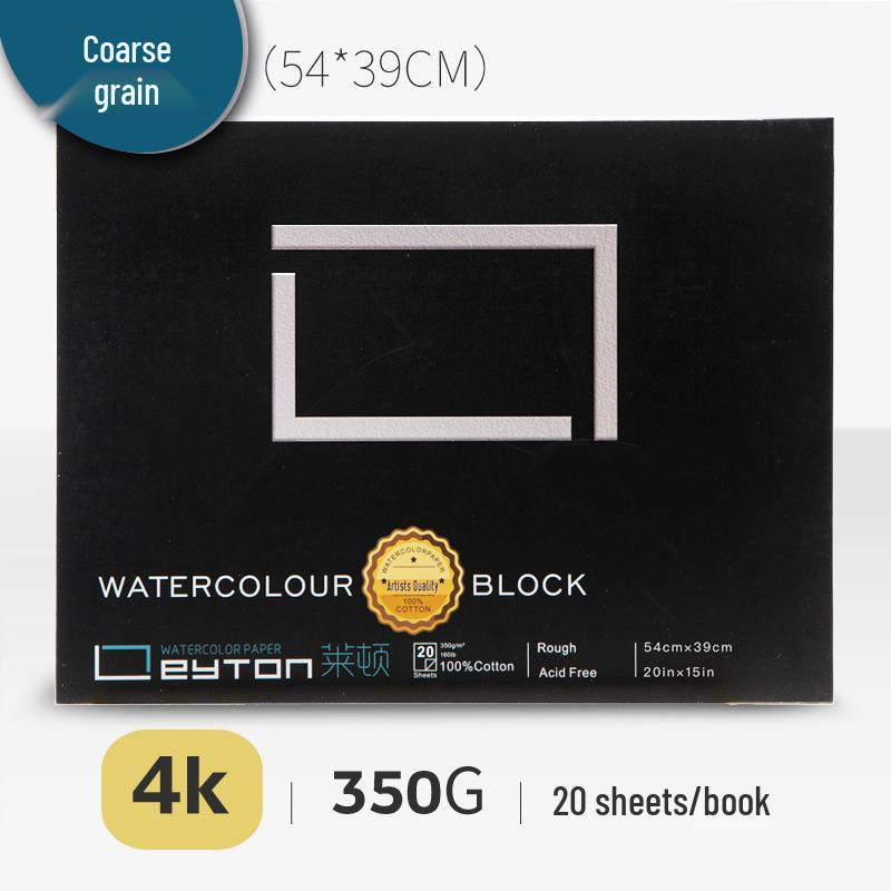Leighton Portable Watercolor Sketchbook - Hand-painted, All Cotton, 32k-4k Sizes, 300g, Fine to Coarse Textures.