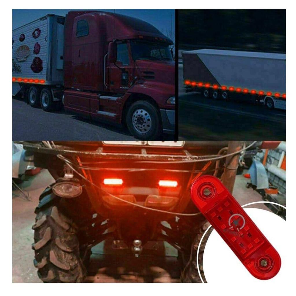 6-Pack Red LED Side Marker Clearance Lights 12V Waterproof Trailer Marker Lamps for Truck RV Heavy Duty Universal Fit
