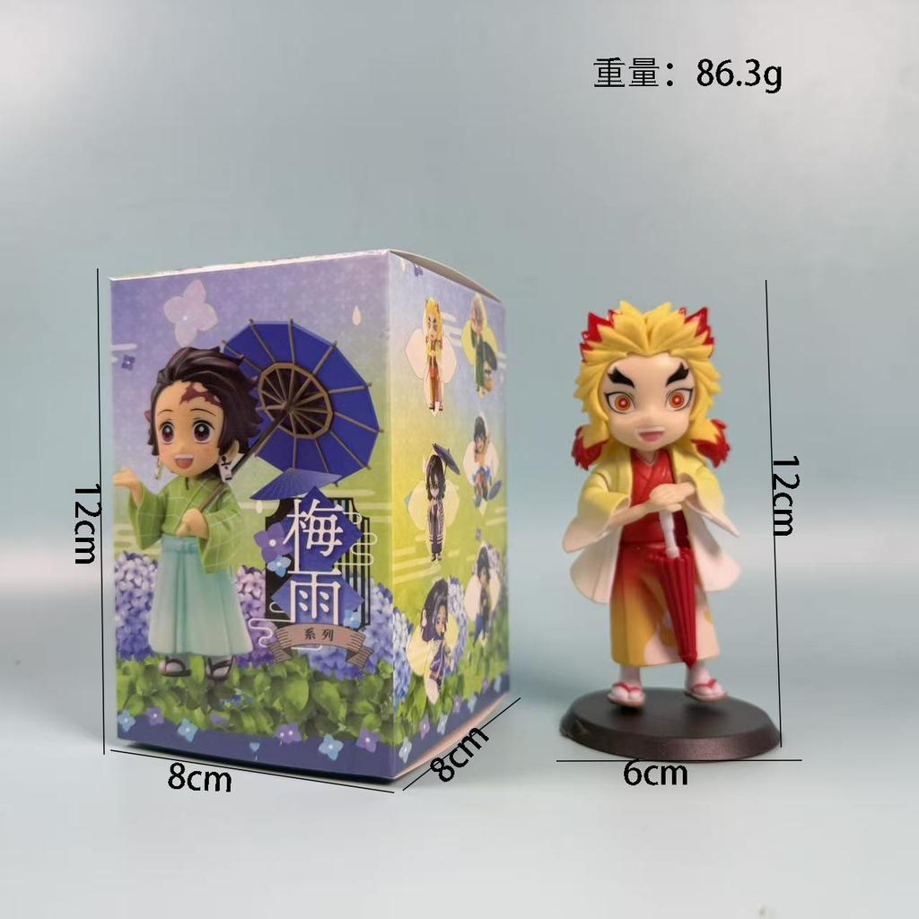 Demon Slayer Series Cute Figure Plum Rain Series Kochou Shinobu Tomioka Giyuu Kanroji Mitsuri Desktop Ornament Collection Gifts
