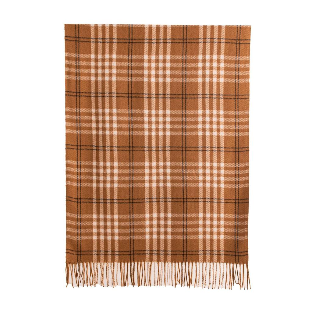 Autumn and Winter Fashion Versatile Plaid Women's Simple High End Imitation Cashmere Scarf To Keep Warm and Cold Proof Neck Scarf