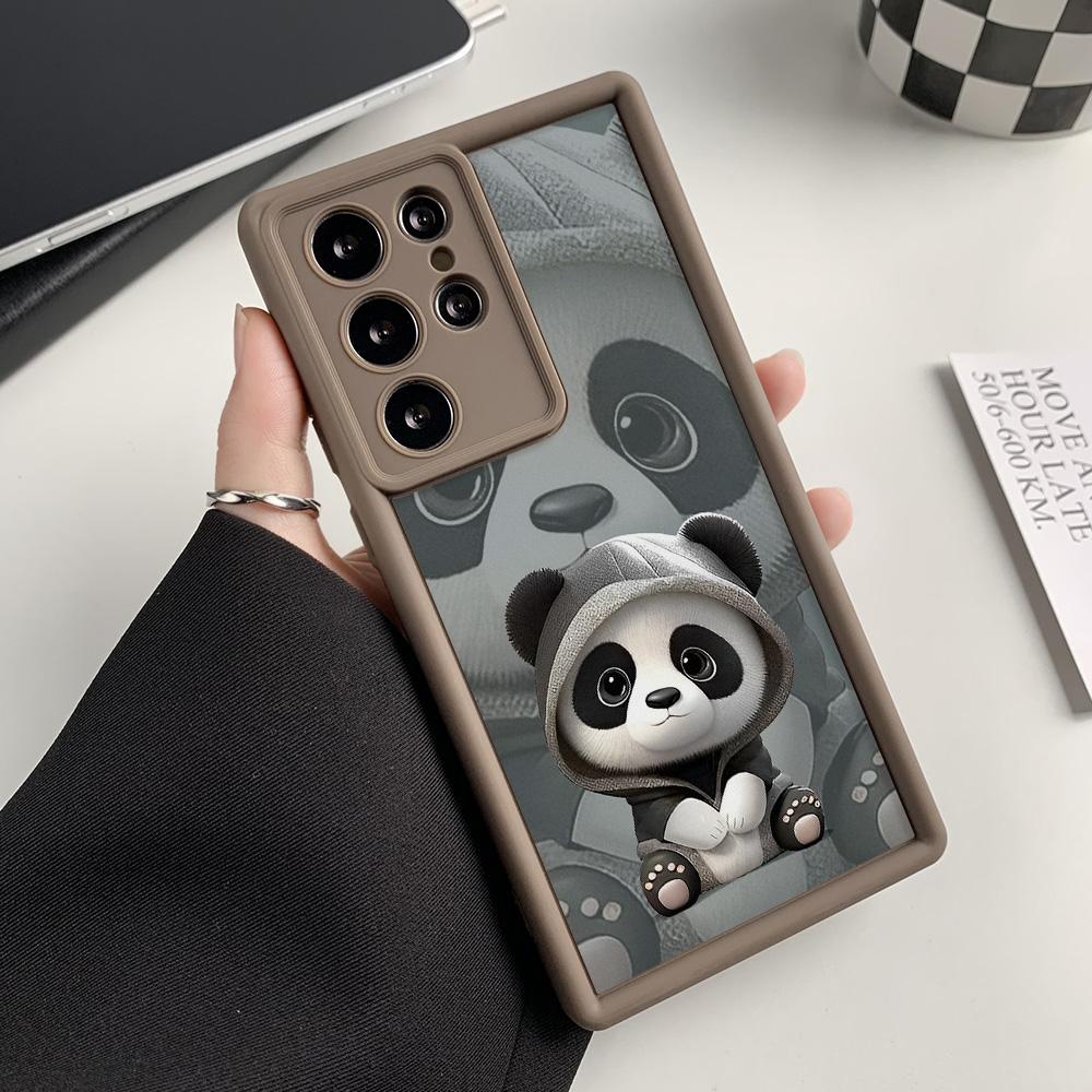 Silicone Panda Case For Samsung S25 Ultra A16 A15 A06 A05 A05s A55 A54 S24 FE S23 Plus S22 A53 A35 A34 A33 A25 A14 A13 Cover
