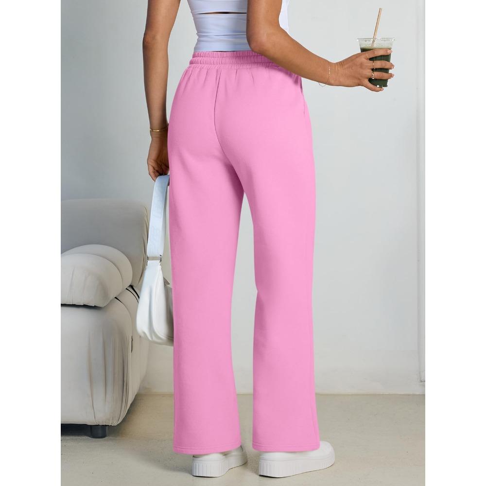Gerade Weiter Bein Lockere Hose Damen Mode Frühling Sommer Baggy Jogginghose Hohe Taille Lässig Straßenhosen Schicke Hosen
