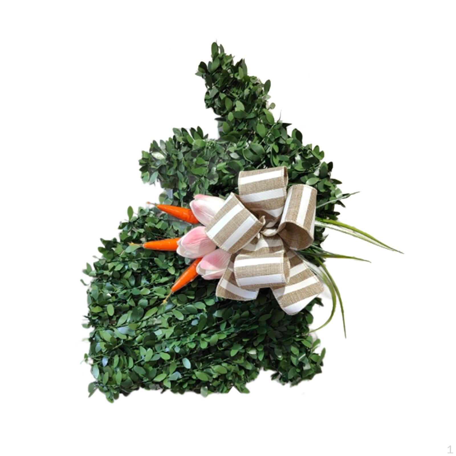 

45cm Easter Bunny Wreath, Shaped Window Wreaths for Home Decor Party Supplies Photo Prop