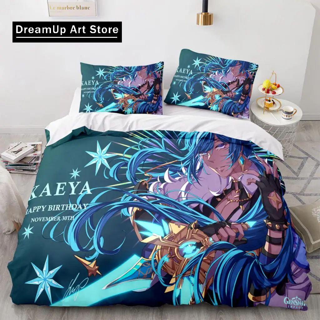 3D Print Anime Genshin Impact Xiao Bedding Set Boys Girls Twin Queen Full Size Duvet Cover Pillowcase Bed Adult Bedroom