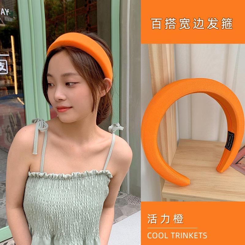 Candy Color Sponge Hairband Women Korean Celebrity Headband Wide-Brimmed Heightened Washing Face Girls Hair Accessories