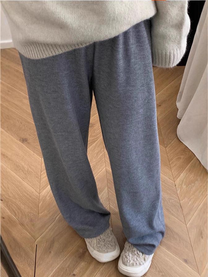 

Вязаные брюки для беременных с высокой посадкой и широкими штанинами – Мягкие, свободные, повседневного кроя для осени и зимы Large