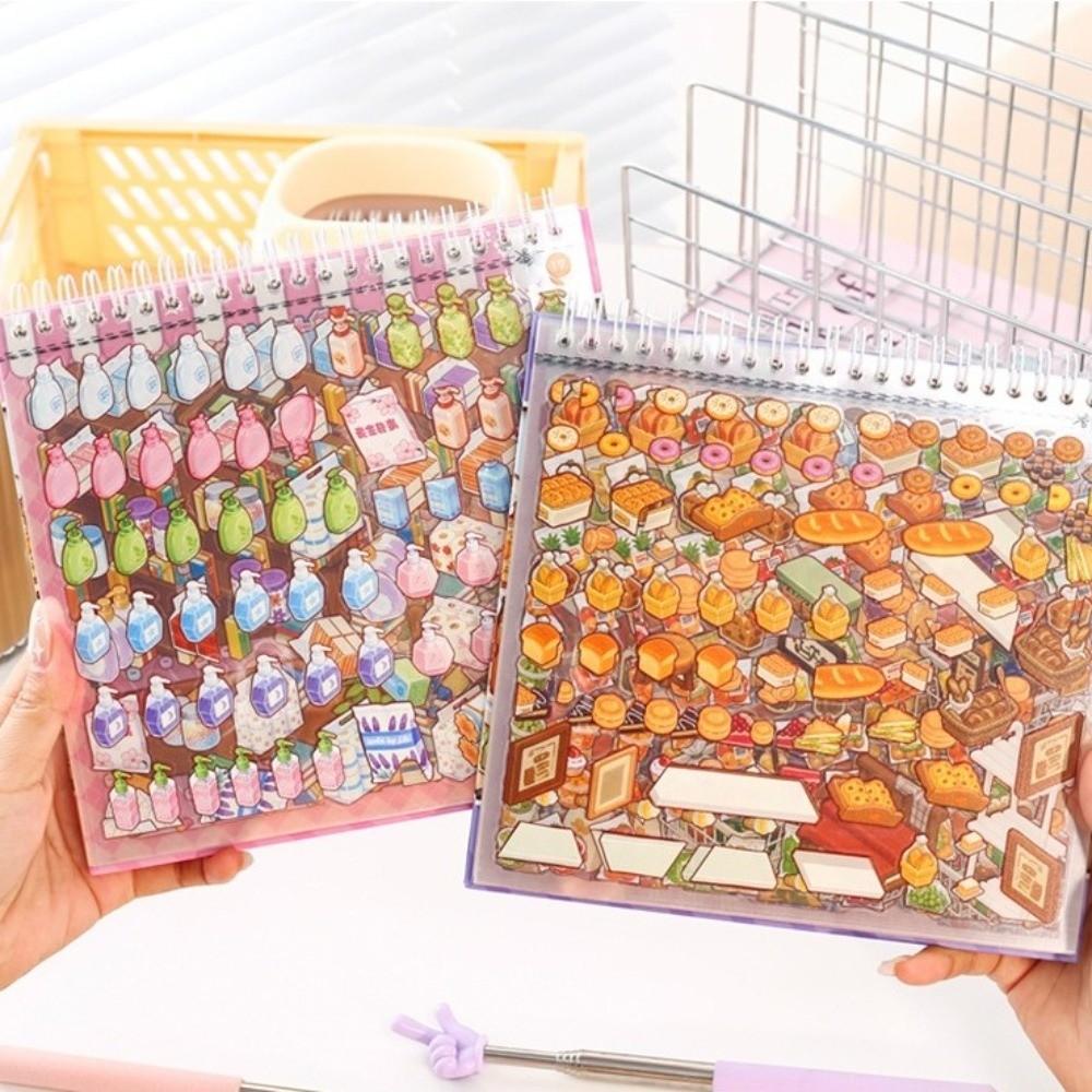 Creative 3D Sticker Book PET Mini Landscape Sticker New Pocket Sticker Book  DIY Activity