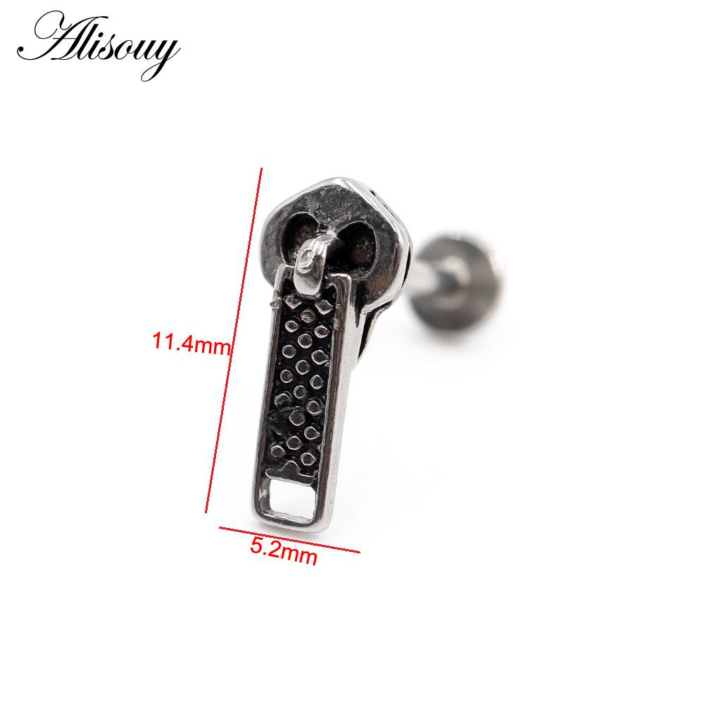 Alisouy 1 Stück Edelstahl Stern Mond Kreuz Schlange Totenkopf Tragus Helix Bar Labret Lippenring Knorpel Ohr Ohrring Piercing Schmuck