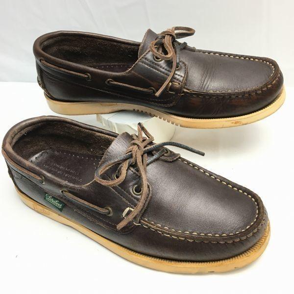 

Paraboot Deck Shoes Size 6.5 25.0 Dark Brown Leather Moccasin