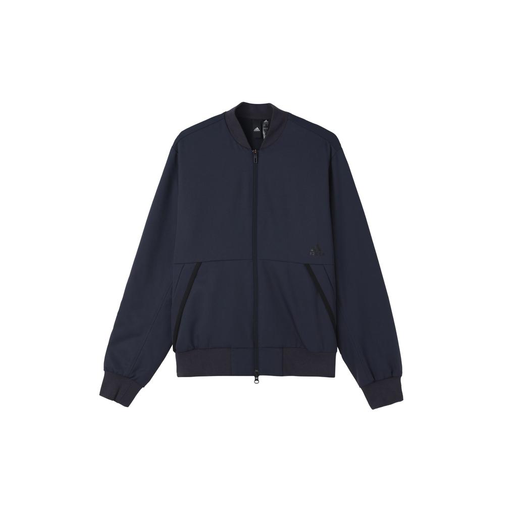 Adidas Fleece-Lined Warm-Up Jacket With Logo Print Men Outerwear Legend-Ink-Blue GP0977