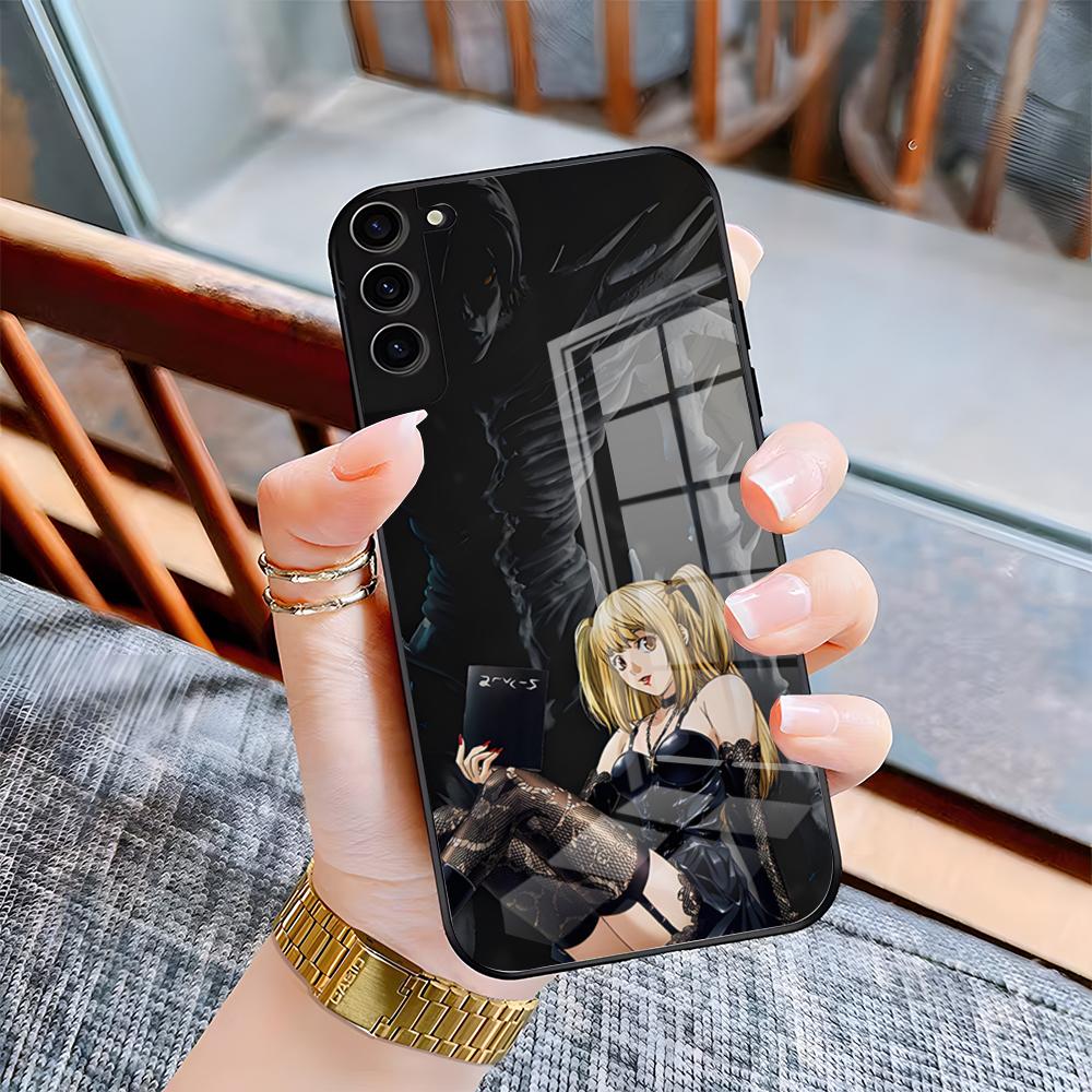 

Чехол для телефона D-Death Note для Samsung S25 Plus S20 S20 Plus S22 Ultra S23 FE S21 Plus S21 Ultra Стеклянная крышка Samsung S23 Ultra
