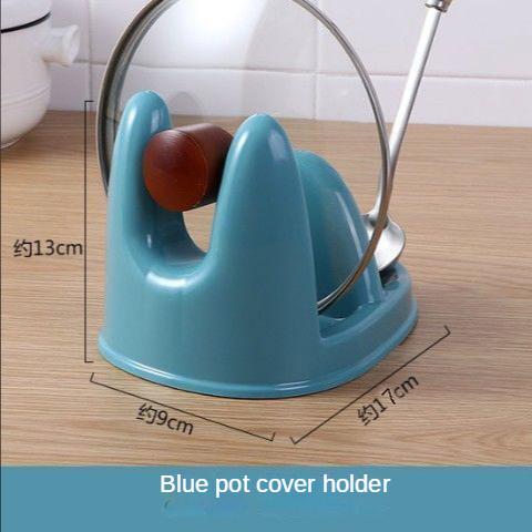 Multi-function Pot Lid Holder Kitchen Storage Rack Plastic Spoon Rest Desktop Kitchen Tools Organizer Pan Cover Holder Storage
