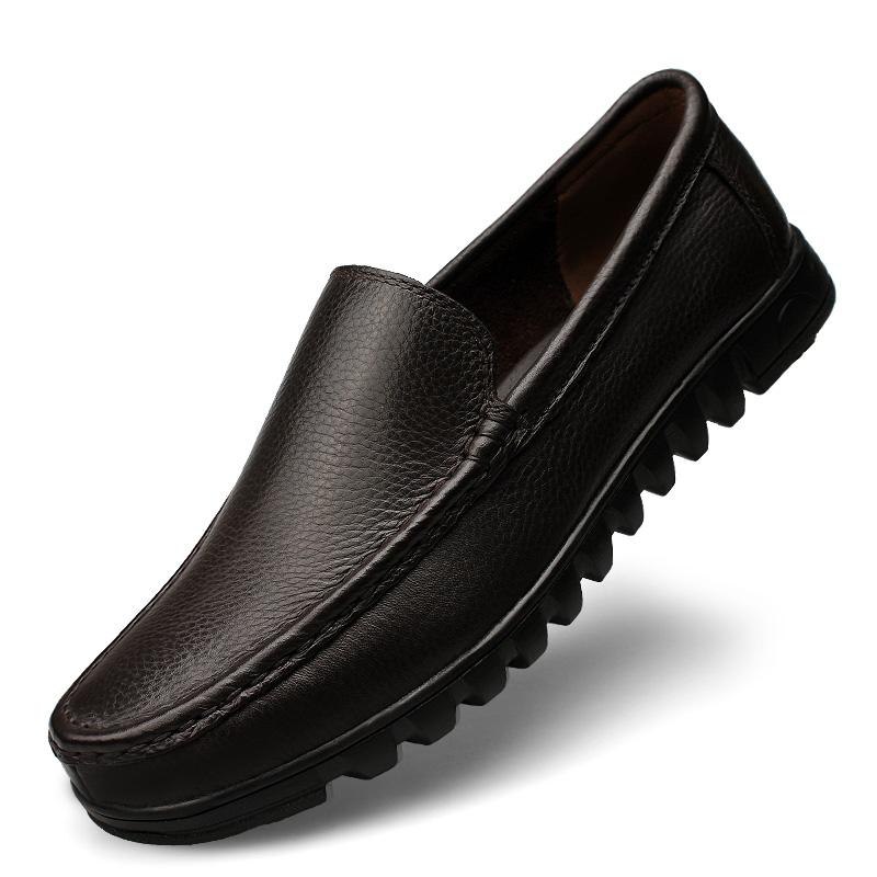 

Весенний модный бренд Мужские повседневные кожаные туфли из коровьей кожи высшего слоя Роскошные Молодежные Классические Черные Удобные Дышащие Кожаные Туфли 37