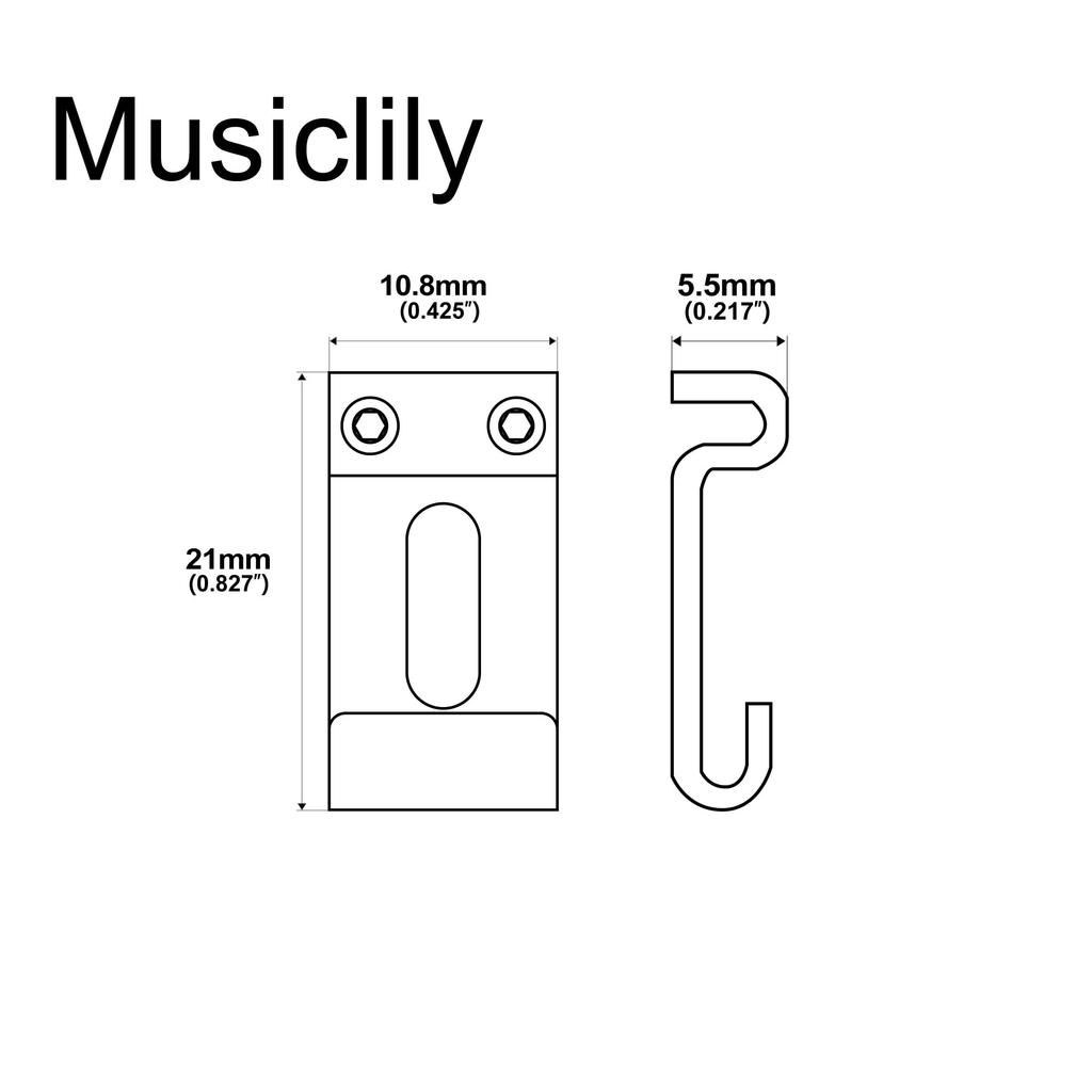 Musiclily Ultra Hardened Steel Vintage Bridge Saddles for Strat Electric Chrome of 10.8mm Guitar, (Set 6)