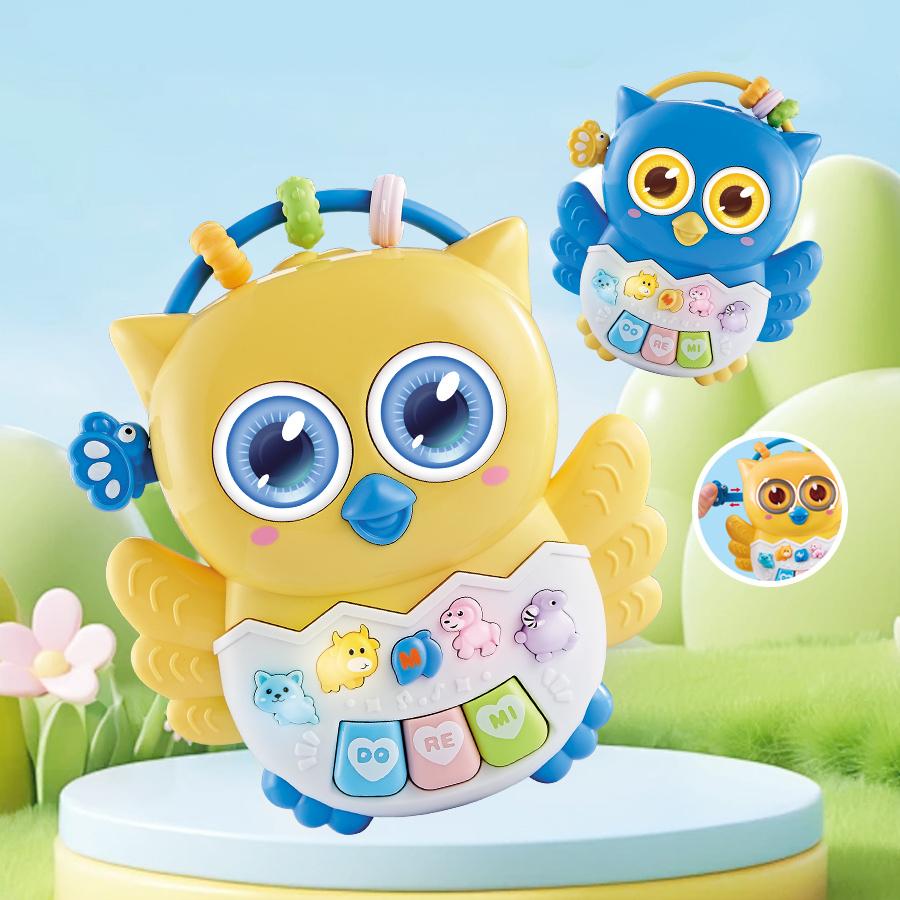 Children Early Education Electronic Keyboard Toy Baby Cartoon Animal Piano with Light Sound (Random Color) C