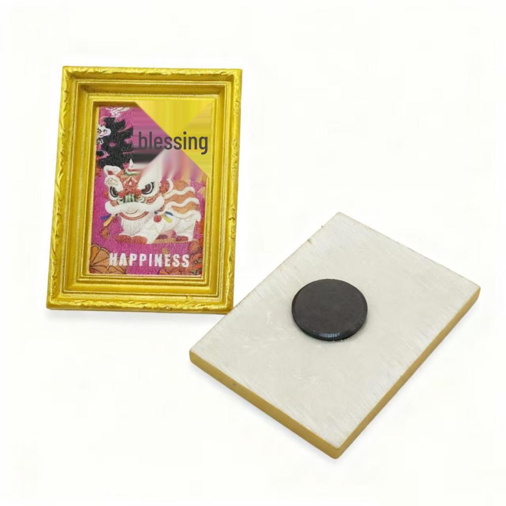 3D Lion Dance Fridge Magnet Photo Frame - Festive Spring Festival Decoration