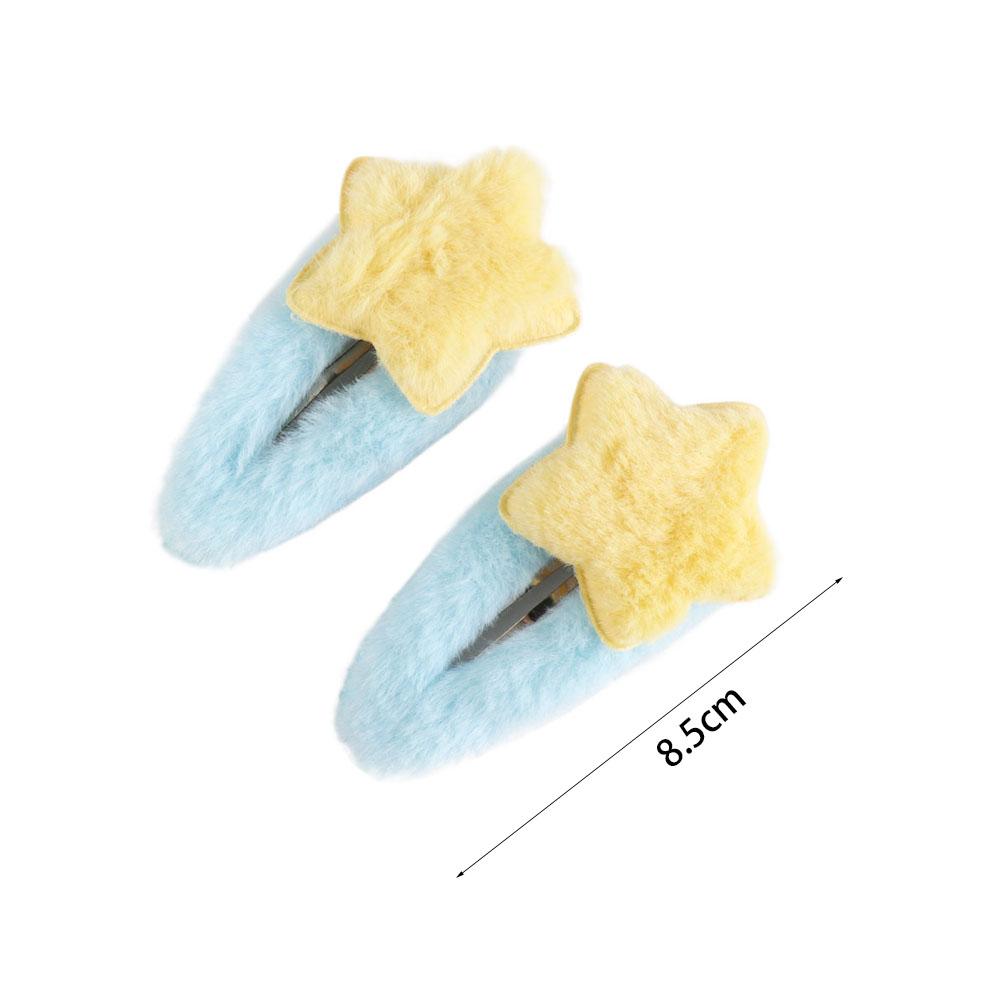 Hair Accessories Plush BB Hairpins Ornament Sweet Fluffy Barrettes Plush Star Hair Clip  Photograh