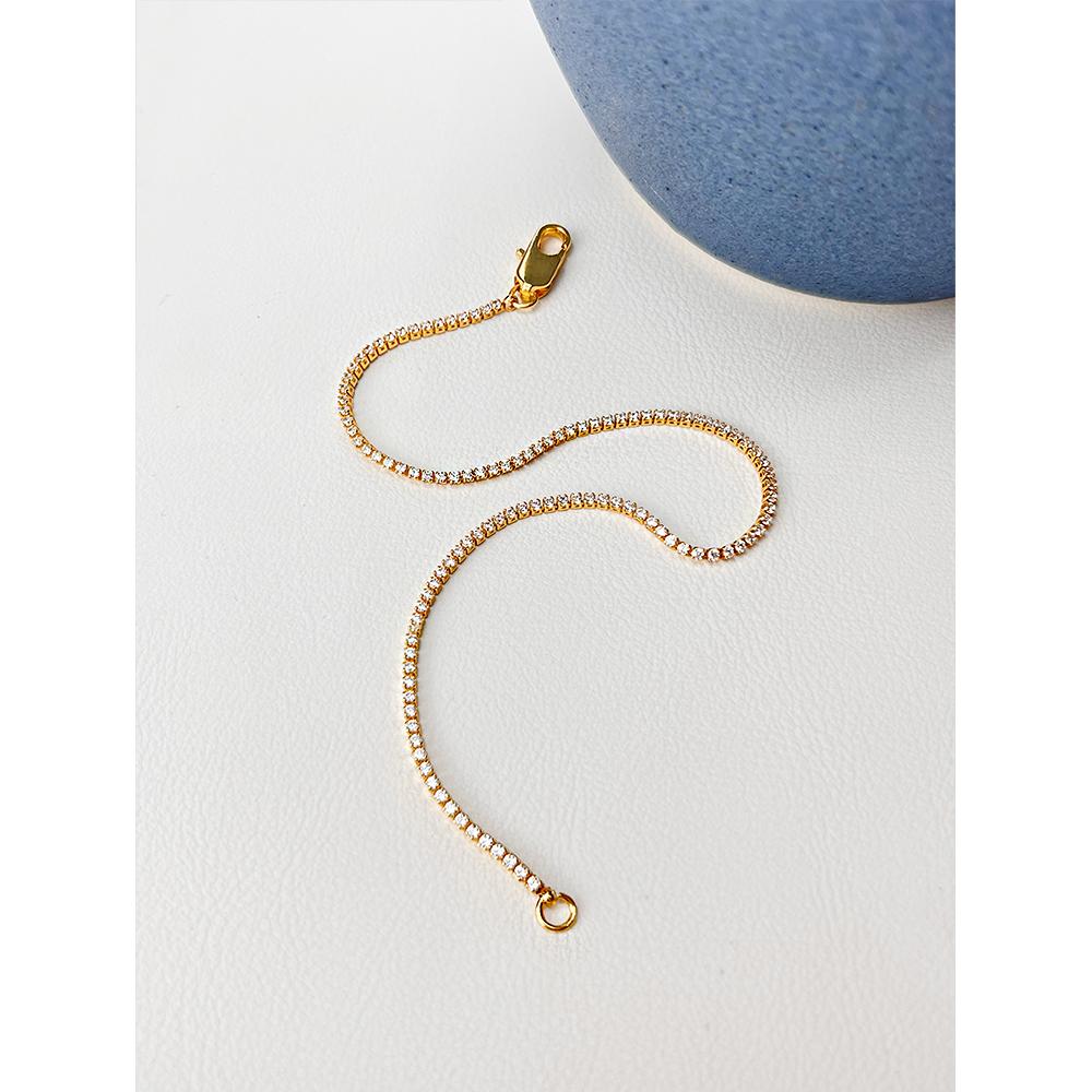 Peri'sBox 1mm Cubic Zirconia Chain Necklace Dainty Super Thin Tennis Choker Necklaces Jewelry for Women Donna Collane Hot
