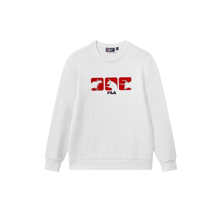 

Fila Повседневный спортивный вязаный свитер с круглым вырезом, мужские топы, белый F11M118297F-WT