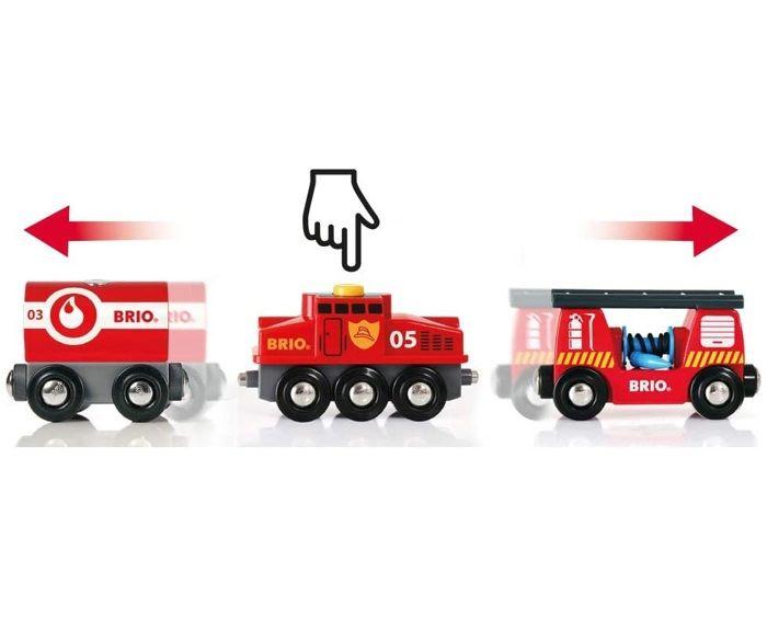 Train des Pompiers BRIO - Circuit de train en bois - Ravensburger - Mixte dès 3 ans - 33844