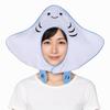 [kitamurasyokai] Cute and Loose Manta Ray Headpiece - Cosplay Hat for Women and Men - Fun Halloween Costume - Sea Creature Headpiece