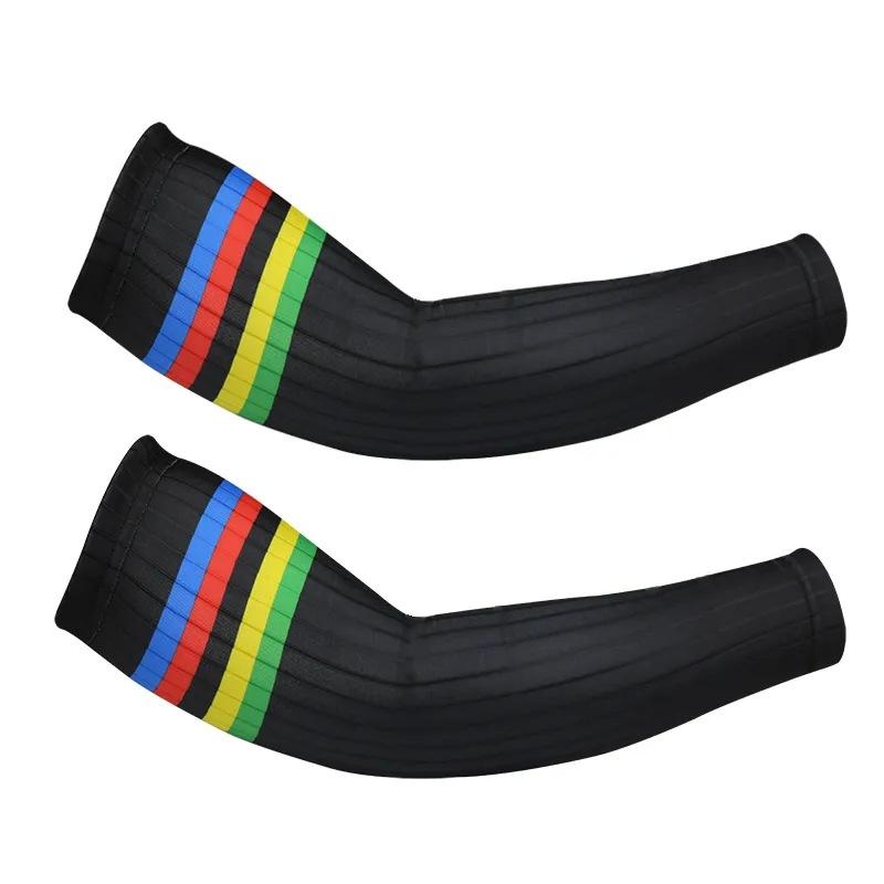 Arm Cover Cycling Sleeves UV Striped Fabric Running Sunscreen Sports Bike Outdoor Arm Warmer