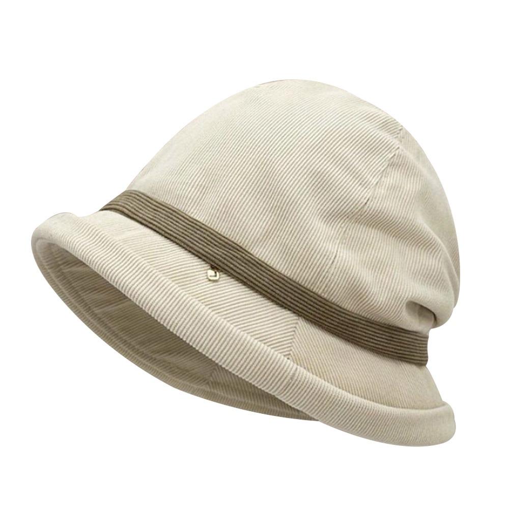 

Warm Winter Hats Corduroy Bucket Hat Casual Beanie Caps for Women бежевий