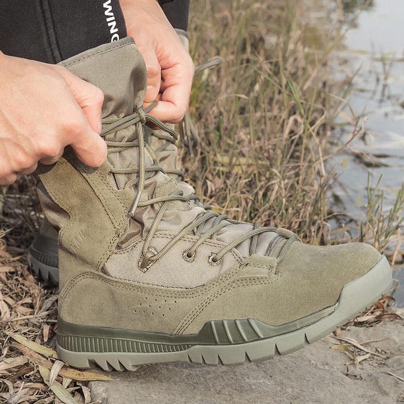 Fashion 2024 New High Top Combat Boots Green Desert Brown Boot Lightweight Training Boots Hiking Boots Man Tactical Boots