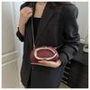 Elegant Oval Faux Leather Evening Clutch Bag for Women, Detachable Chain Strap Shoulder Crossbody Purse, Chic Party Handbag