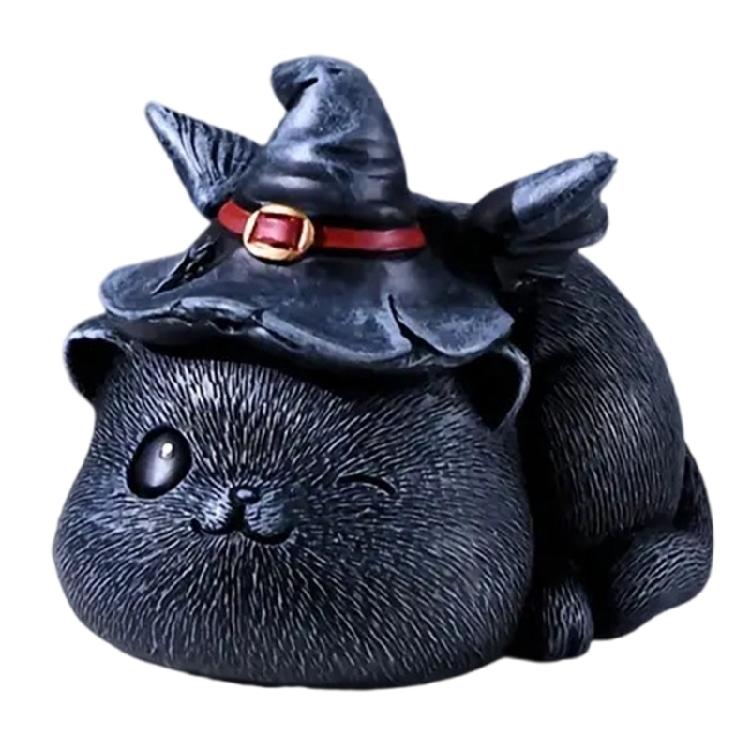 Artistic Magics Cats Resins Sculpture Halloweens Home Accent Easy Cleans Shelf Decoration Holiday Gift Item