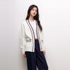 Qiushui Yiren V-Neck Color Block Knit Cardigan
