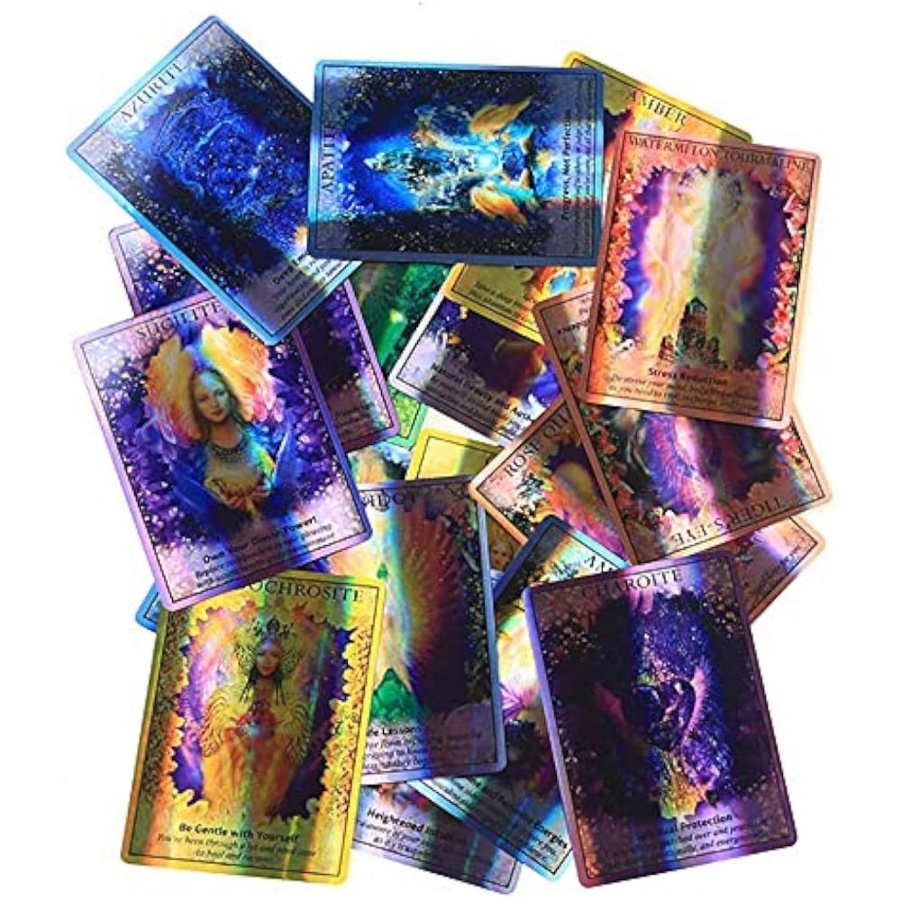 Crystal Angels Oracle Laser Cards 44 Pcs Cards 9.3*6.7cm