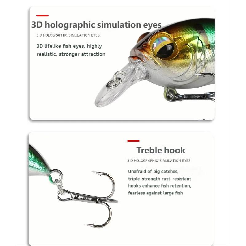 Neuer Crankbait Wobbler Köder 38mm/8g 48mm/11g Hochwertige Haken 10 Verschiedene Farben Künstlicher Köder Harte Angelköder