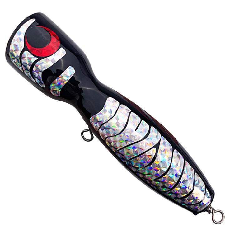Trolling Sea Fishing Baits Wood Popper Lure Saltwater Fishing Baits Topwater Swimbait Wood Baits Fishing Lure Easy Use