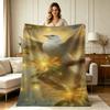 Weiche warme Flanelldecke mit Friedenstaube und festlichem Blumendruck, Ganzjahres-Kuscheldecke für Wohnzimmer, Sofa, Schlafzimmer, Büro, Lounge, Bequem