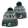 NFL Team Style Knit Beanie Winter Warm Embroidered Fleece Lined Hat Men Women
